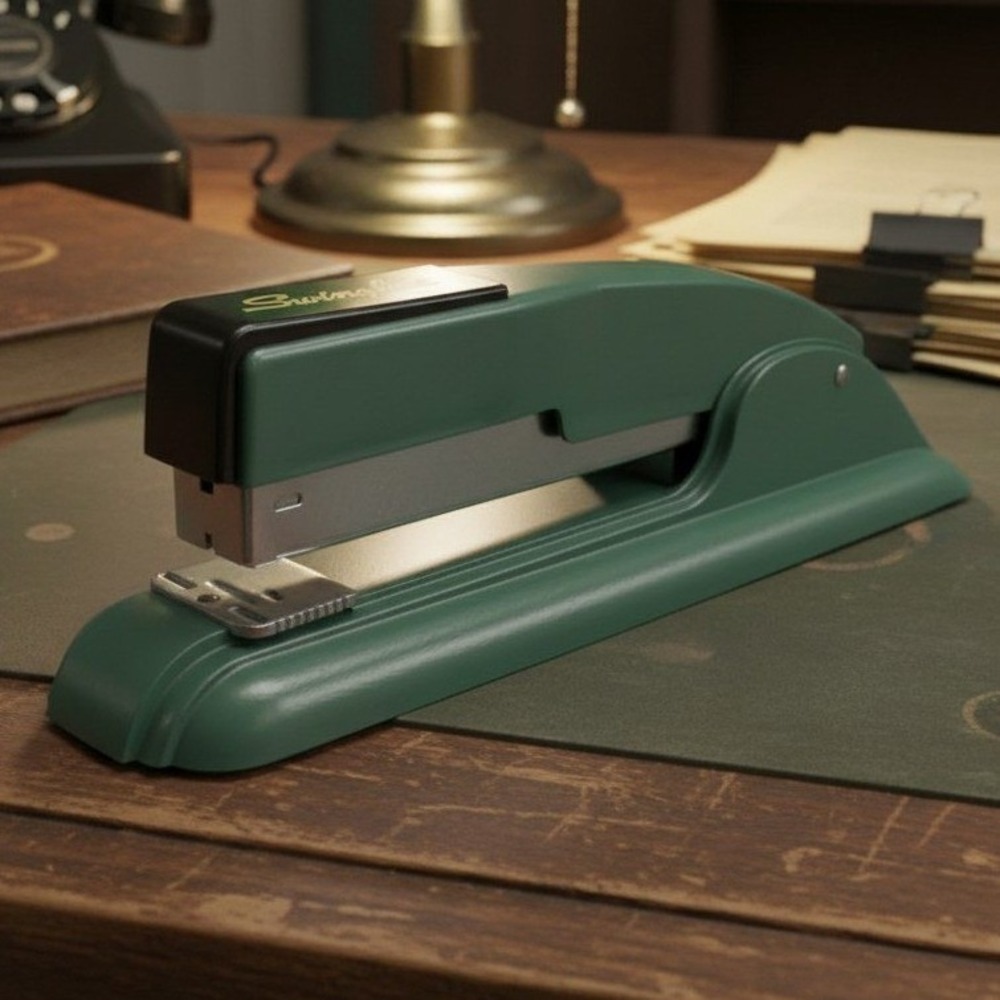 Swingline Teal Green Stapler No. 27, Vintage Office Desk Accessory, Paperweight